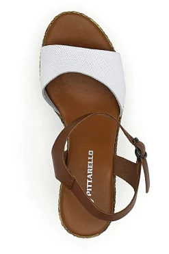 Sandali Marroni e Bianchi Con Zeppa Pittarello 6441504