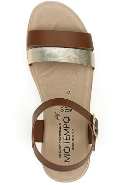 Sandali Marroni e Oro con Suola Morbida MIO TEMPO 1133253230