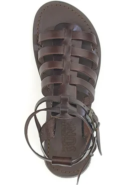 Sandali marroni gladiatore con doppia fibbia Pittarello Sun 6039