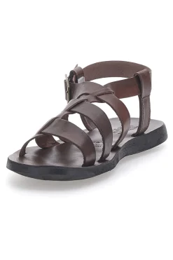 Sandali marroni in vera pelle intrecciata Made in Italy Pittarello Sun 4411