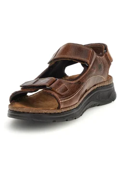 Sandali marroni in vera pelle con strappi regolabili Pittarello eco 2613604