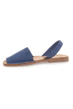 Sandali menorquina blu in tessuto Mio Tempo 35
