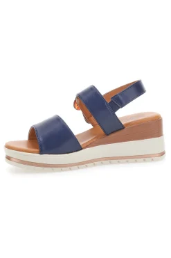 Sandali Navy con Zeppa Bianca a Contrasto PITTARELLO SUN BR1962