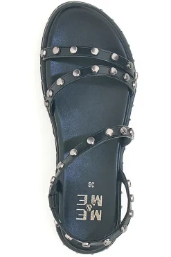 Sandali neri con borchie piatte Me & Me 1670