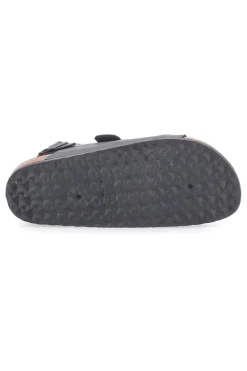 Sandali neri con doppio strappo e plantare comfort Altemberg 101