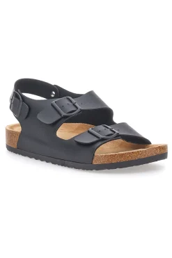 Sandali neri con doppio strappo e plantare comfort Altemberg 101