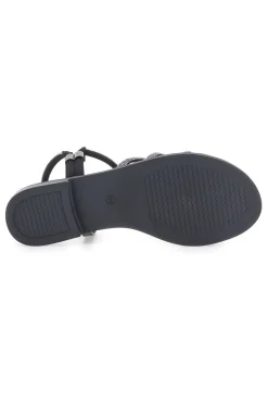 Sandali neri con fascette sottili e strass Me & Me 1703