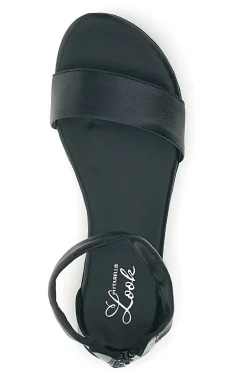 Sandali neri con fascia e cinturino Pittarello look 225495