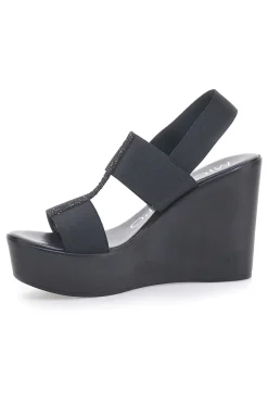 Sandali Neri con Glitter e Plateau MIO TEMPO 3132/J1054