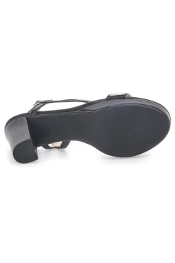 Sandali Neri con Tacco Alto e Fascia con Glitter FIRST LADY P542