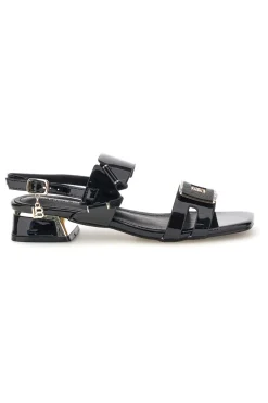 Sandali neri con tacco basso e cinturino Laura biagiotti 9725