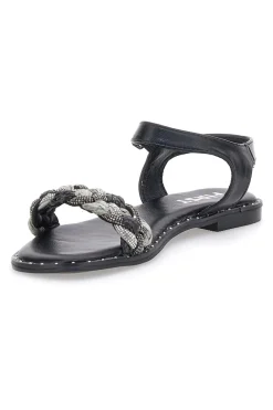 Sandali Neri con Treccia The First 92119