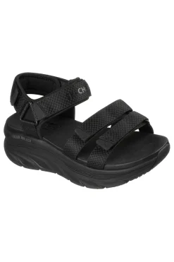Sandali neri con tripla fascia regolabile Skechers D'LUX WALKER SANDAL SEA-SCAPE