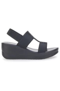 Sandali Neri Con Zeppa Elasticizzati MIO TEMPO 2210/9738