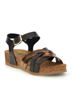 Sandali neri e rame con sottopiede in pelle Pittarello Eco 293A850SR