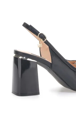 Sandali Neri Eleganti con Tacco Largo e Dettaglio Gioiello Mariella Burani 51161
