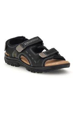 Sandali neri in pelle Superga S86U292