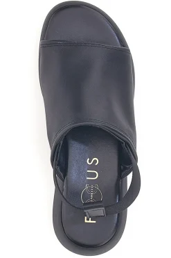 Sandali Neri In Vera Pelle Made in Italy Con Elastico Pittarello Focus 19515