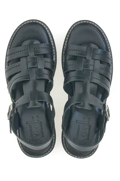 Sandali Neri in Vera Pelle Made in Italy PITTARELLO ROCK 15432