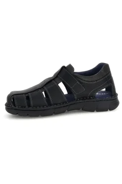 Sandali neri in vera pelle con design intagliato Pittarello eco 2617402