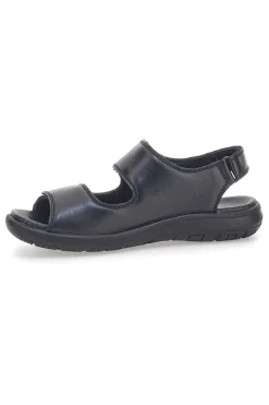 Sandali neri in vera pelle con doppio strappo Fly Dinamic FD102