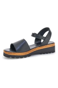 Sandali Neri in vera pelle Made in Italy con cinturino Pittarello 3185070811
