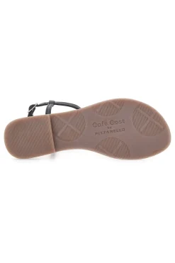 Sandali Neri Infradito Con Suola Flat Cafe' Cost 95103