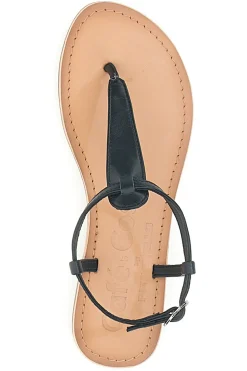 Sandali Neri Infradito Con Suola Flat Cafe' Cost 95103