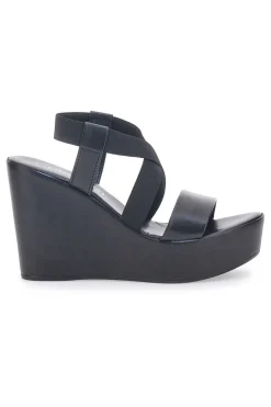 Sandali Neri Made In Italy Con Zeppa Da Donna Cafe' Cost 1