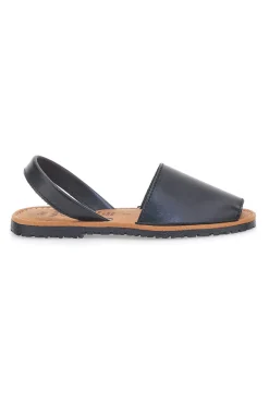 Sandali Neri Open Toe in Materie Sintetiche Fly Nature MN101