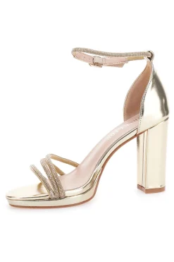 Sandali Oro Aperti Con Tacco E Cinturino First Lady P557