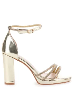 Sandali Oro Aperti Con Tacco E Cinturino First Lady P557