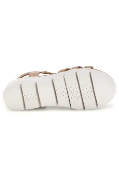 Sandali oro con applicazioni decorative e zeppa The first active 24001B