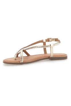 Sandali oro con intreccio e cinturino alla caviglia CAFÈ COST 95110