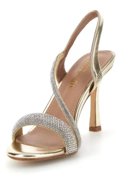 Sandali oro con strass tacco alto First Lady P704