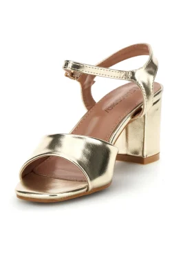 Sandali Oro con tacco largo e cinturino Le havre paris A52611