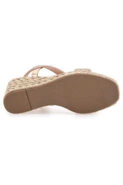 Sandali Oro con Zeppa con Glitter MON DIEU 602