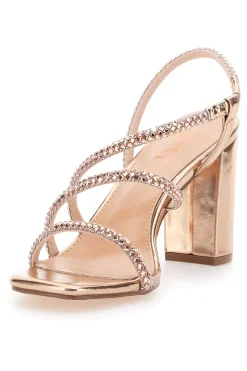 Sandali Oro Rosa Con Cinturino e Dettagli Brillanti The First 255