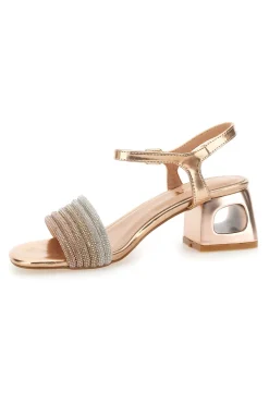 Sandali Oro Rosa Con Tacco Medio The First 651