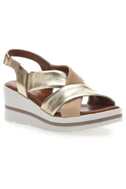 Sandali Platino Con Platform e Tomaia in Pelle Mio Tempo 269020