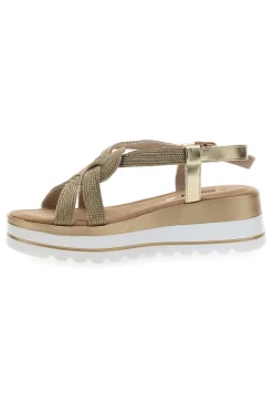 Sandali Platino Con Platform di 5,5 Cm Energy 495