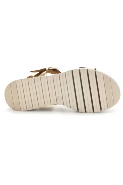 Sandali platino con zeppa e strappo in velcro Pittarello focus 5493097