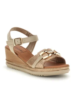 Sandali platino con zeppa Inblu 10 FK
