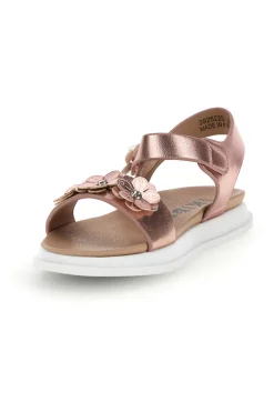 Sandali primi passi rosa con applicazioni floreali Pitt kids 392622S