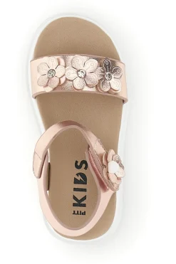 Sandali primi passi rosa con applicazioni floreali Pitt kids 392622S