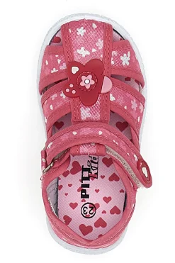 Sandali primi passi Rosa Morbidi con Fiorellini e Velcro PITT KIDS PK2877A