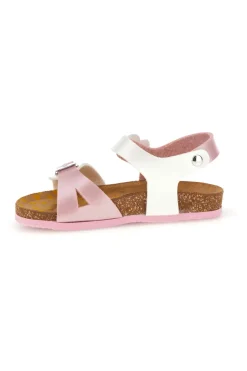 Sandali rosa bianchi con fibbia e cinturino cuore Pittarello bio 257A187SR