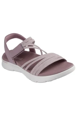 Sandali rosa con fasce elastiche Skechers Go walk flex sandal