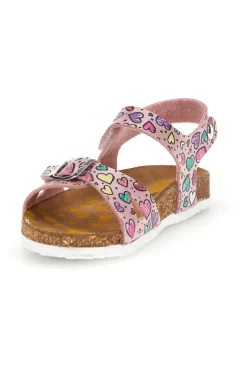 Sandali rosa fantasia cuoricini con fibbie Pittarello bio 257A084SR