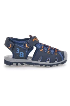 Sandali Semiaperti Blu con Velcro Pitt Kids 13095